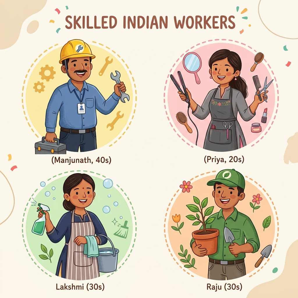 Skilled Indian Workers Collage